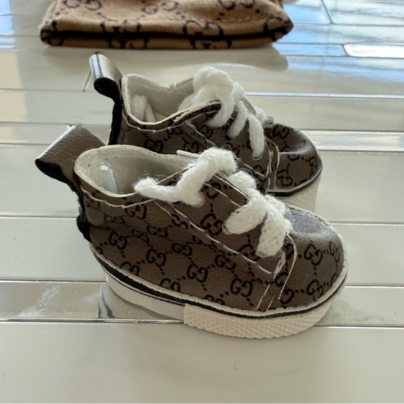 Labubu shoes GG Brown Monogram Sneakers for Pop marts Labubu doll. New - Picture 3 of 3